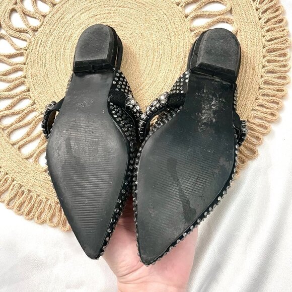 Kurt Geiger London Princely Jeweled Mules Rhinestone Black Size EU 36.5 - Picture 7 of 11